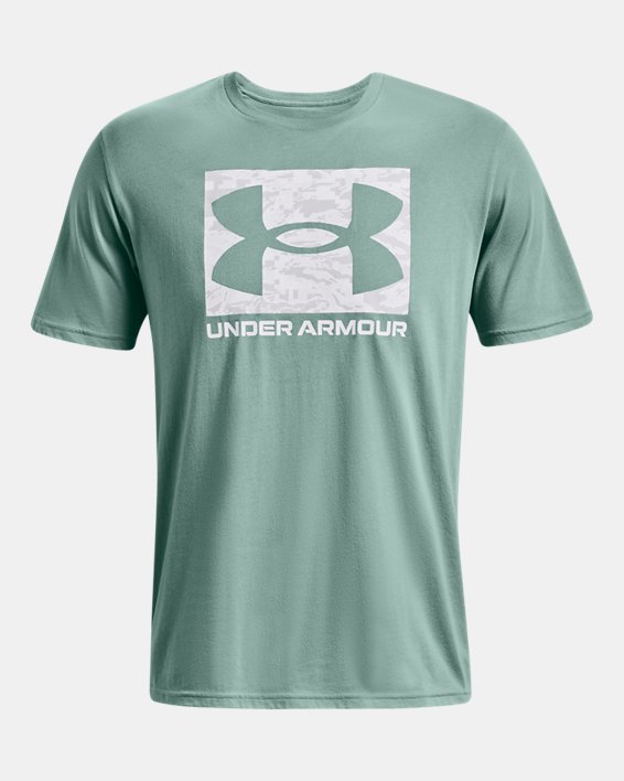 Men's UA ABC Camo Boxed Logo Short Sleeve in Green image number 4